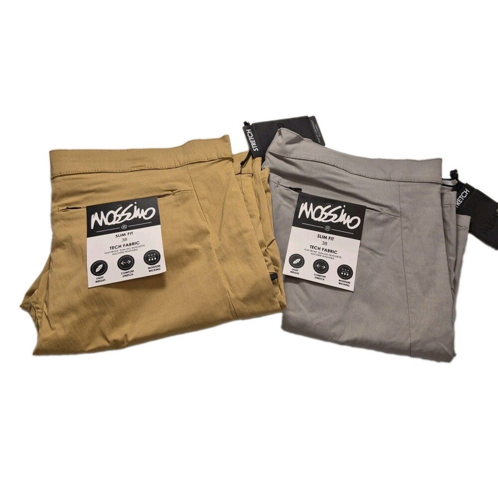Mossimo Lot Of 2 Men's Shorts Size 38 Slim Tech Fabric Stretch Moisture Wicking
